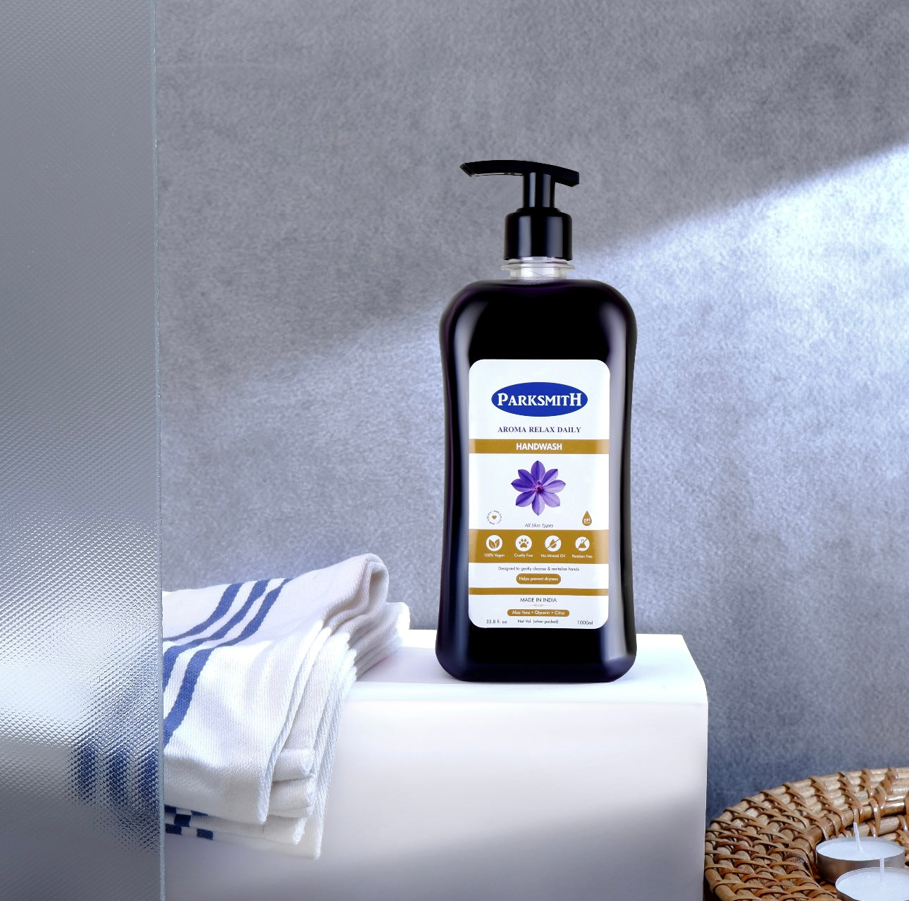 Parksmith Aroma Relax Daily Handwash with Aloe Vera, Glycerin & Citrus - 1 Litre Super Saver Pack