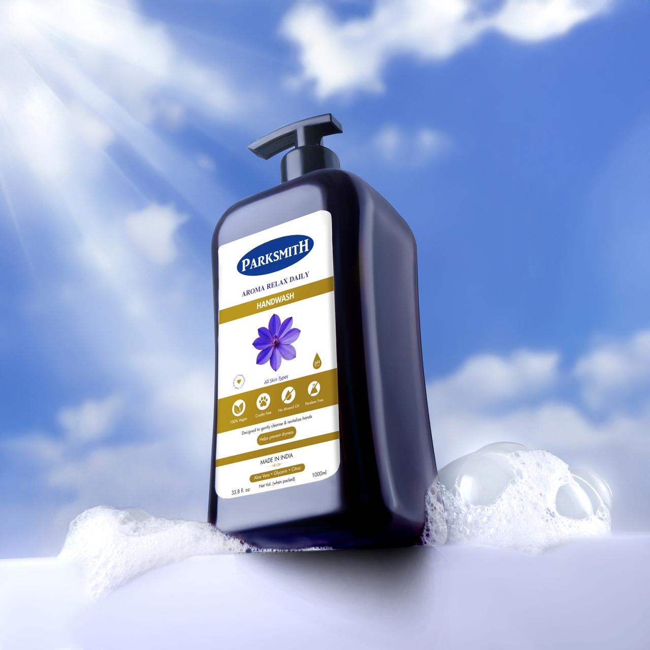 Parksmith Aroma Relax Daily Handwash with Aloe Vera, Glycerin & Citrus - 1 Litre Super Saver Pack