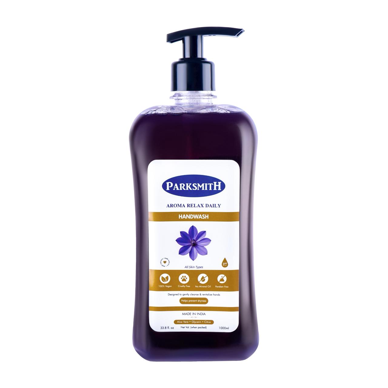 Parksmith Aroma Relax Daily Handwash with Aloe Vera, Glycerin & Citrus - 1 Litre Super Saver Pack