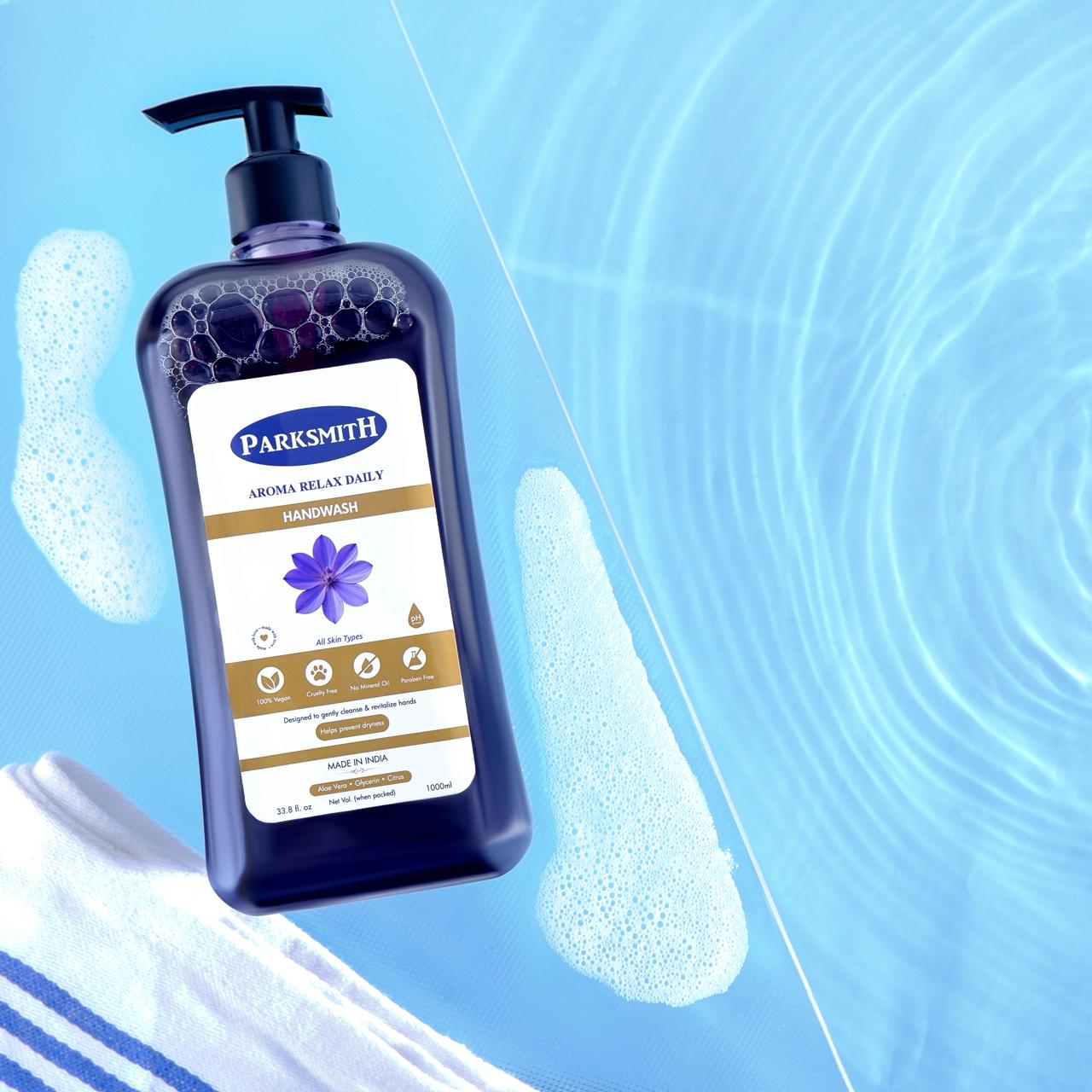 Parksmith Aroma Relax Daily Handwash with Aloe Vera, Glycerin & Citrus - 1 Litre Super Saver Pack