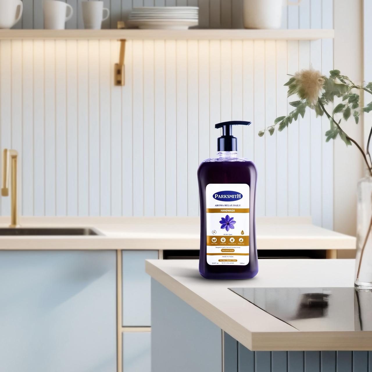 Parksmith Aroma Relax Daily Handwash with Aloe Vera, Glycerin & Citrus - 1 Litre Super Saver Pack