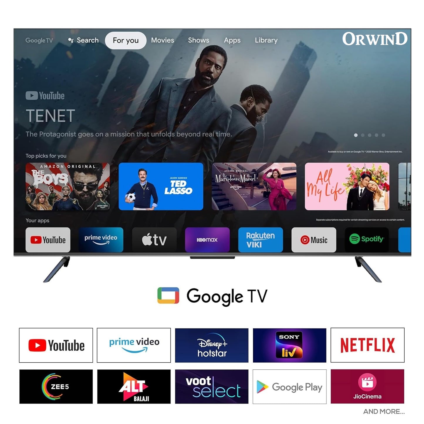 Orwind MS1201 LED TV - 32 Inches Smart TV
