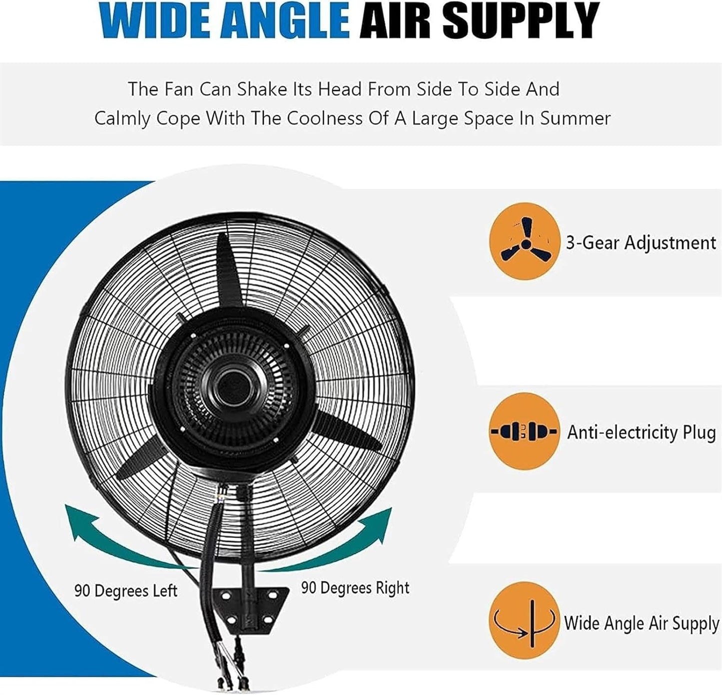 Orwind MS1003 Wall Misting Fogger Mist Fan