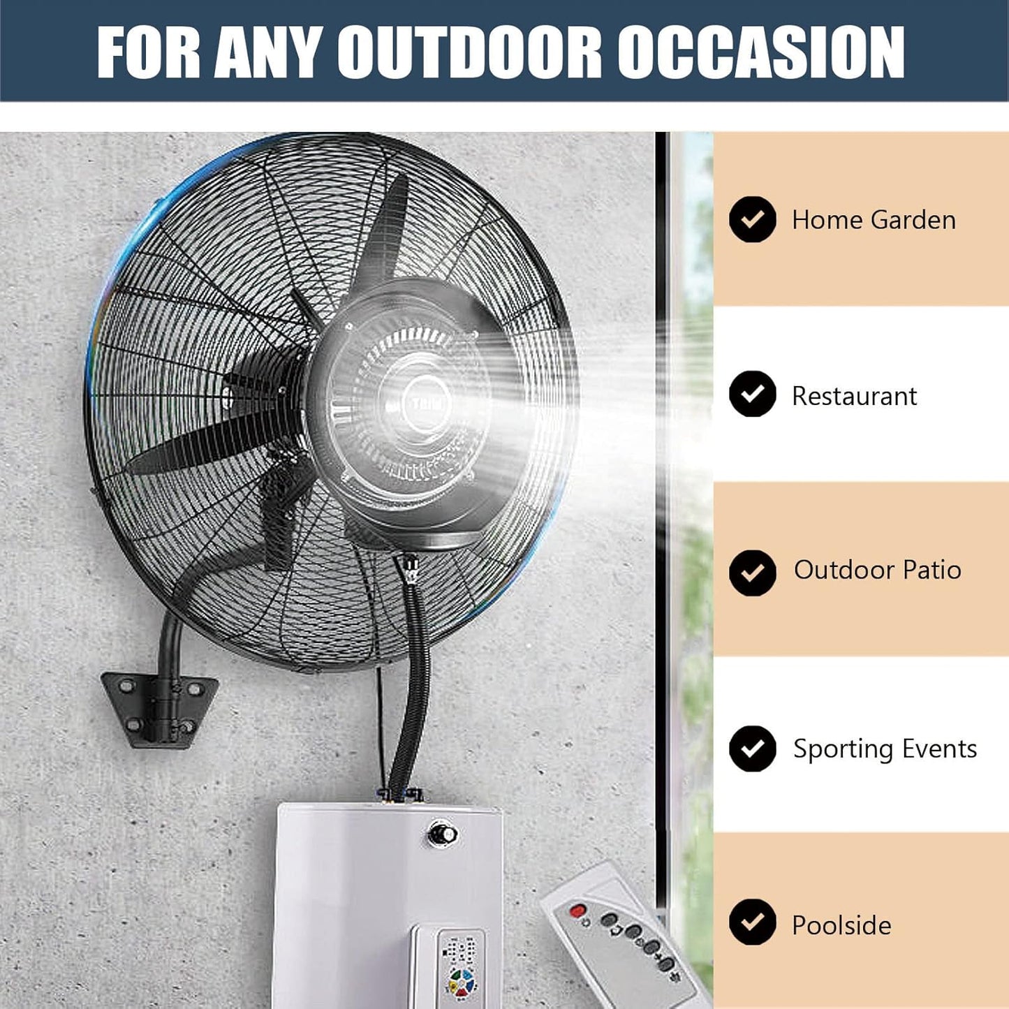 Orwind MS1003 Wall Misting Fogger Mist Fan