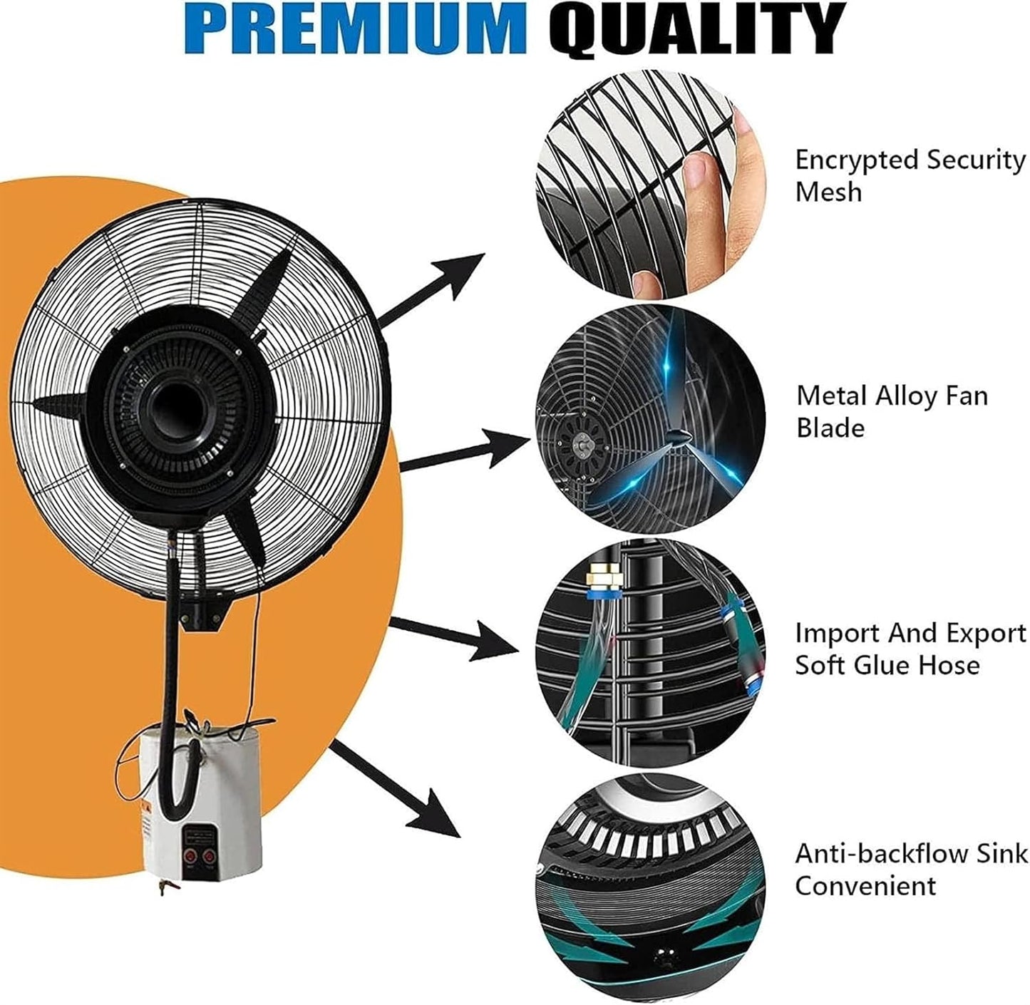 Orwind MS1003 Wall Misting Fogger Mist Fan