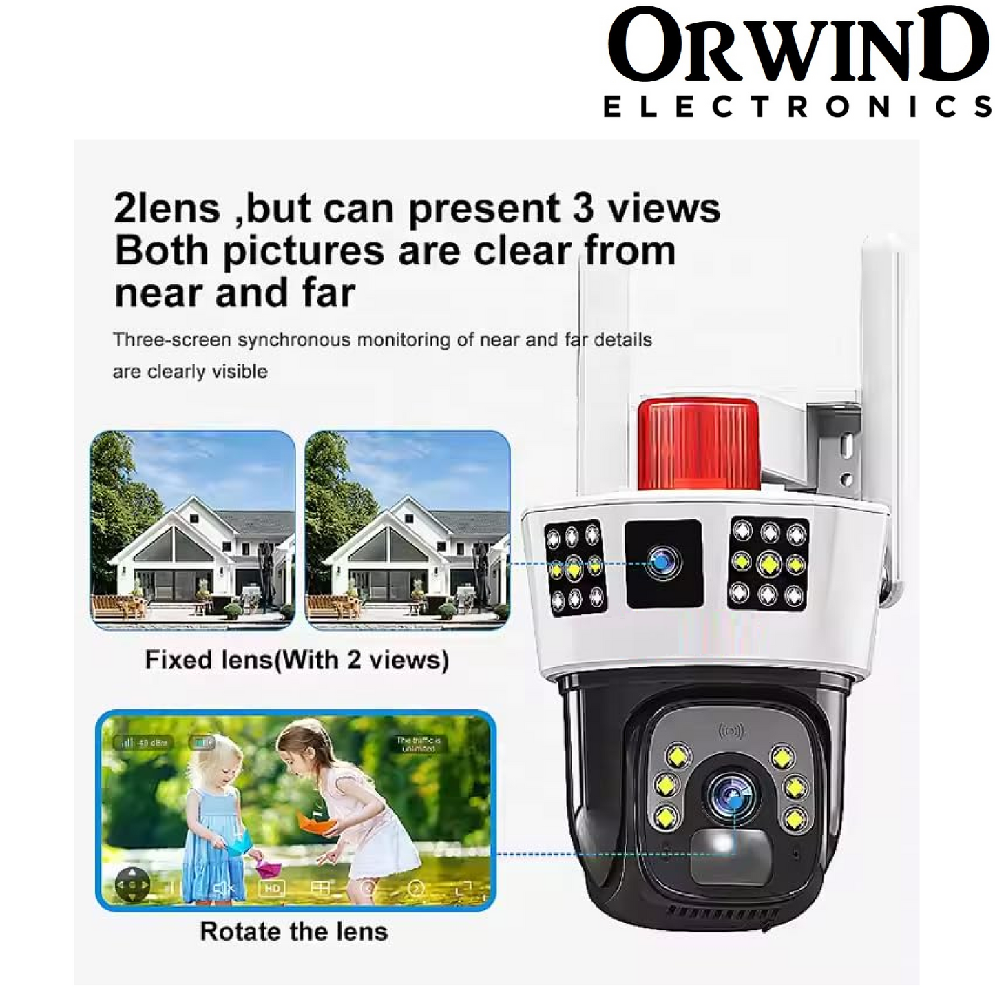 Orwind O1205 4G GSM + Wi-FI Supported Agriculture Farm Solar CCTV Camera