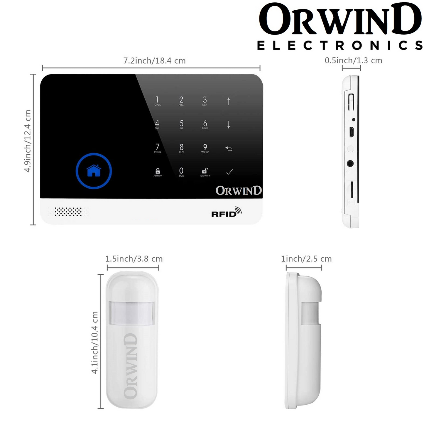 Orwind O6801 GLAR – 7000+ Burglar Alarm System 2G/3G/4G GSM + Wi-Fi RFID DIY Wireless GSM For Home Security
