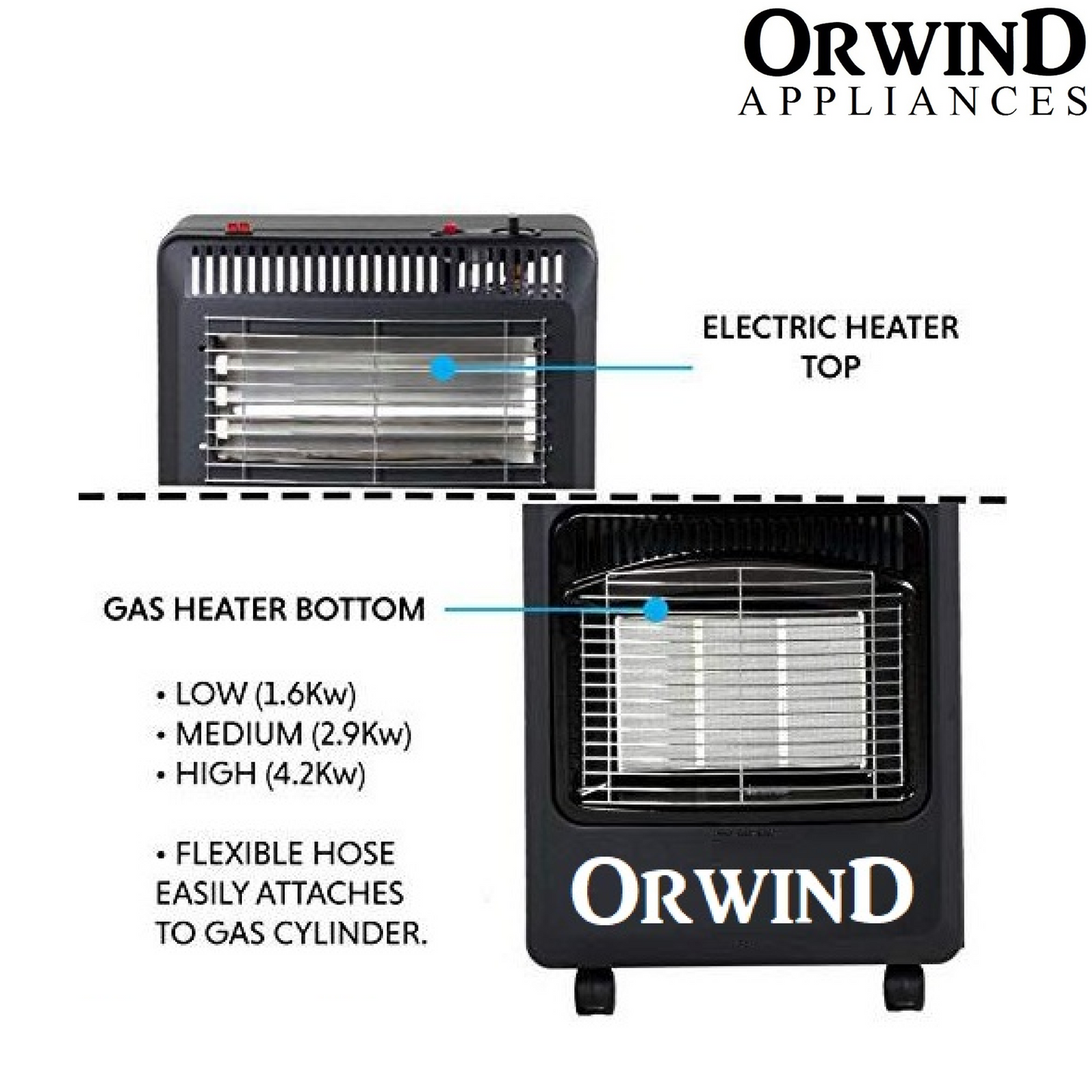 Orwind W1002 Gas & Electric 2-In-1 Gas Heater - Winter Expert