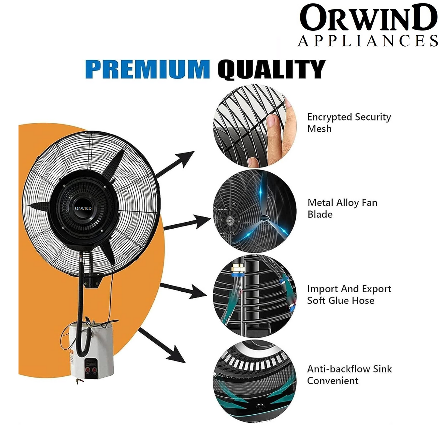 Orwind MS1003 Wall Misting Fogger Mist Fan
