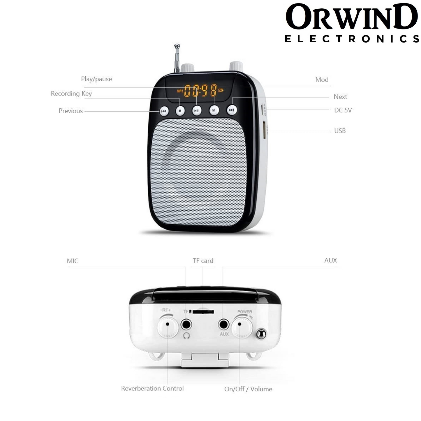 Orwind O7901 Portable Amplifier with Wired Microphone Headset