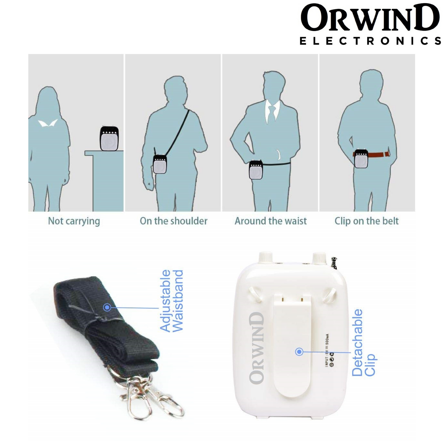 Orwind O7901 Portable Amplifier with Wired Microphone Headset