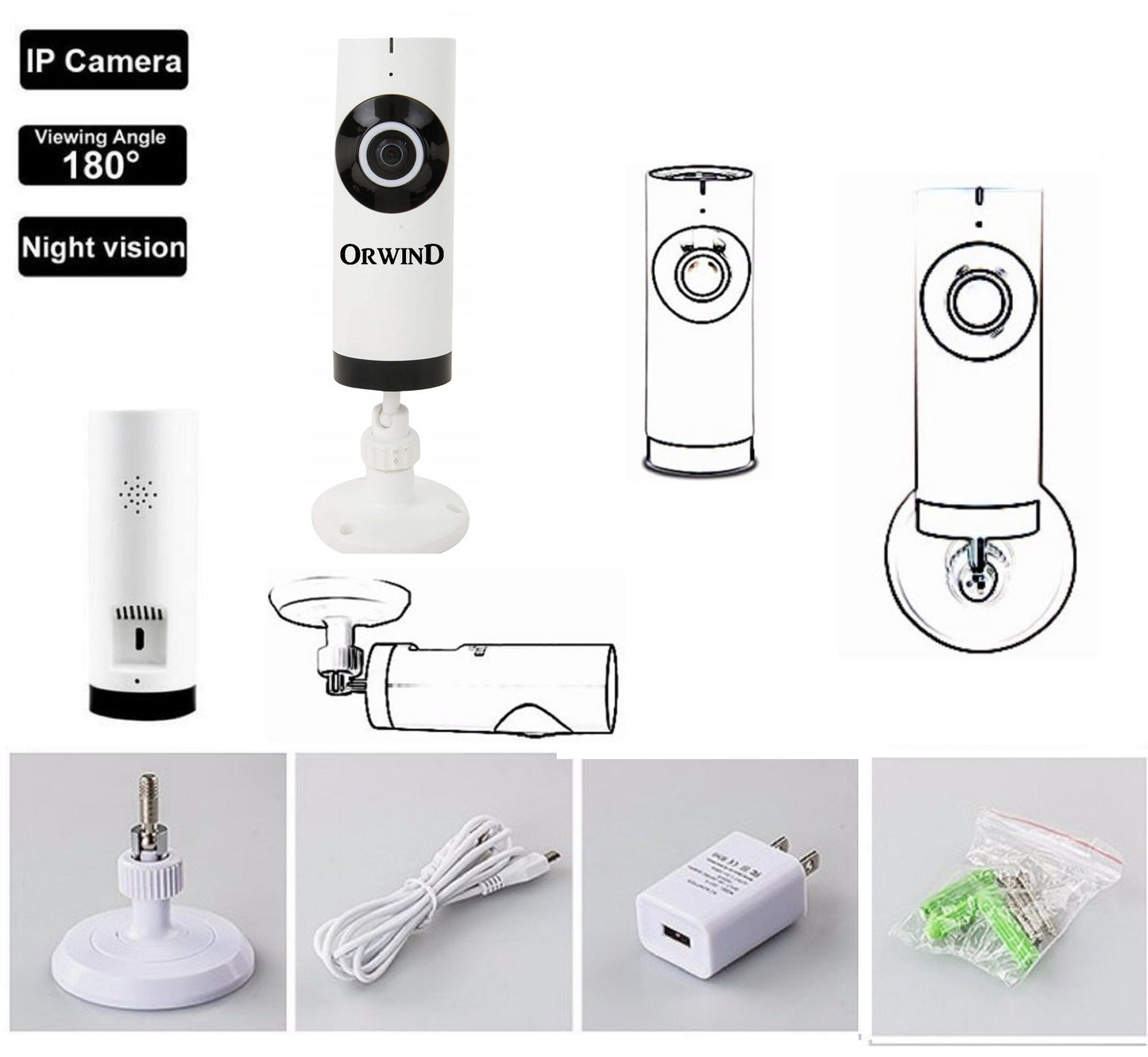 Orwind O4607 Wi-Fi Wireless Home Security CCTV Camera