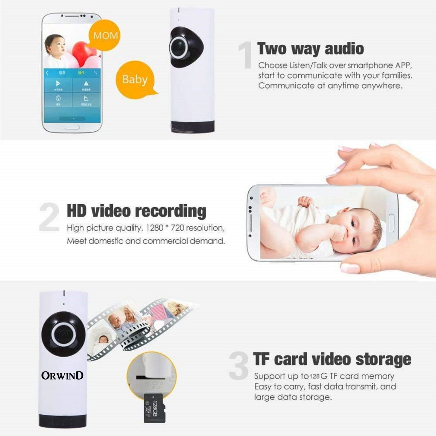 Orwind O4607 Wi-Fi Wireless Home Security CCTV Camera