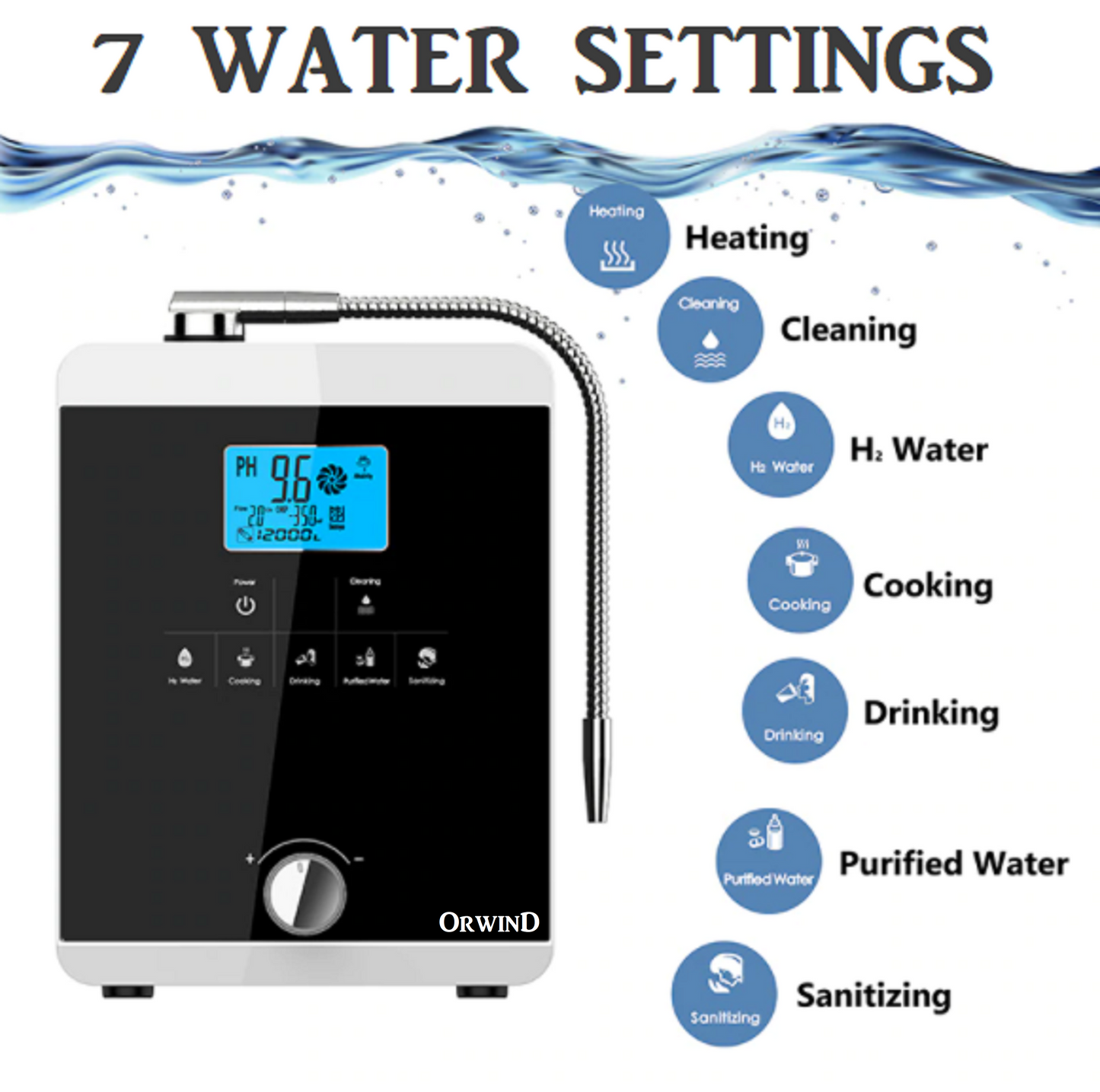 Orwind O7204 Alkaline Water Ionizer Machine