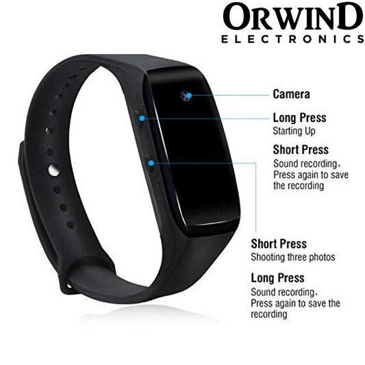 Orwind O2405 Wrist Band Micro Personal Security Camera - Matte Black